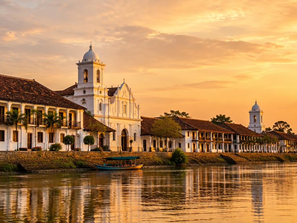 A quiet street in Mompox, Colombia